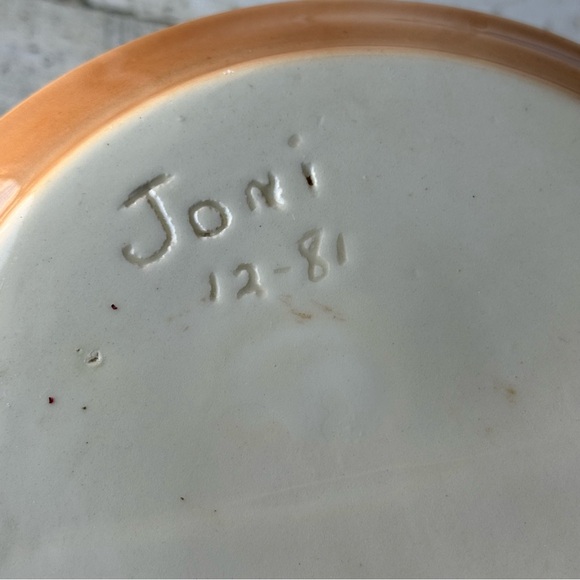 Vintage Ceramic Pot with Handles Daisy & Wheat Pattern Planter Cache Farmhouse - Picture 7 of 11